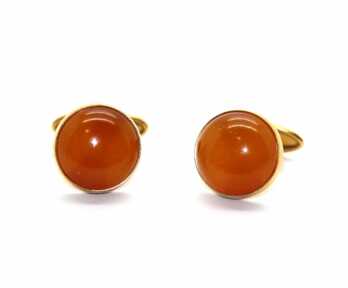 Cufflinks from pressed Amber, USSR, Weight: 8.57 Gr.