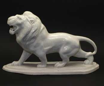 Figurine "Lion", Porcelain, Author's work, 1949, Riga (Latvia)