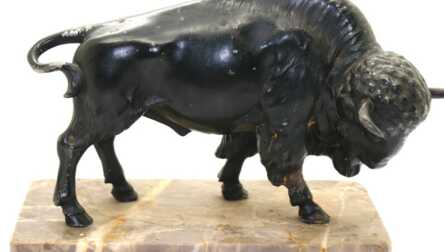 Sculpture "Bull", Metal, Marble, Weight: 2250 Gr.