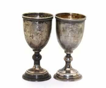 Cups (2pcs) Silver, 875 Hallmark, Latvia, Weight: 51.18 Gr.